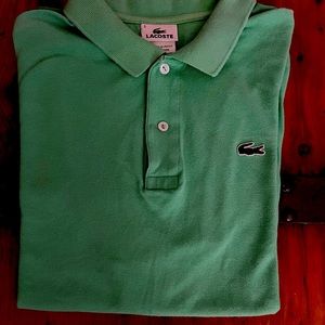 LACOSTE MENS POLO SHIRT (6) L GREEN